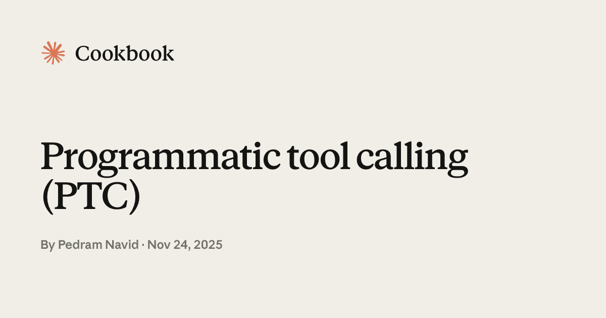 Programmatic tool calling (PTC) | Claude Cookbook
