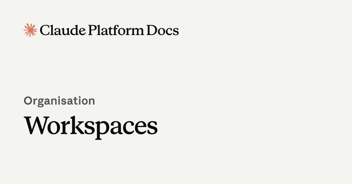 Workspaces - Claude Platform Docs