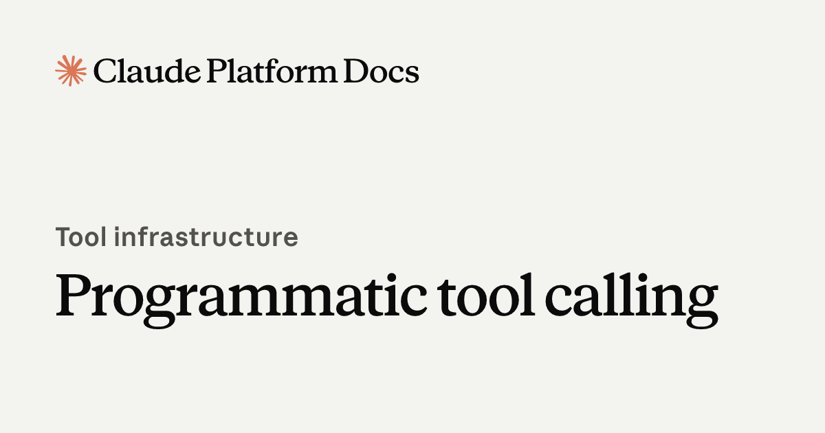 Programmatic tool calling - Claude Platform Docs