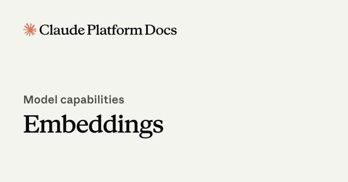 Embeddings - Claude Platform Docs