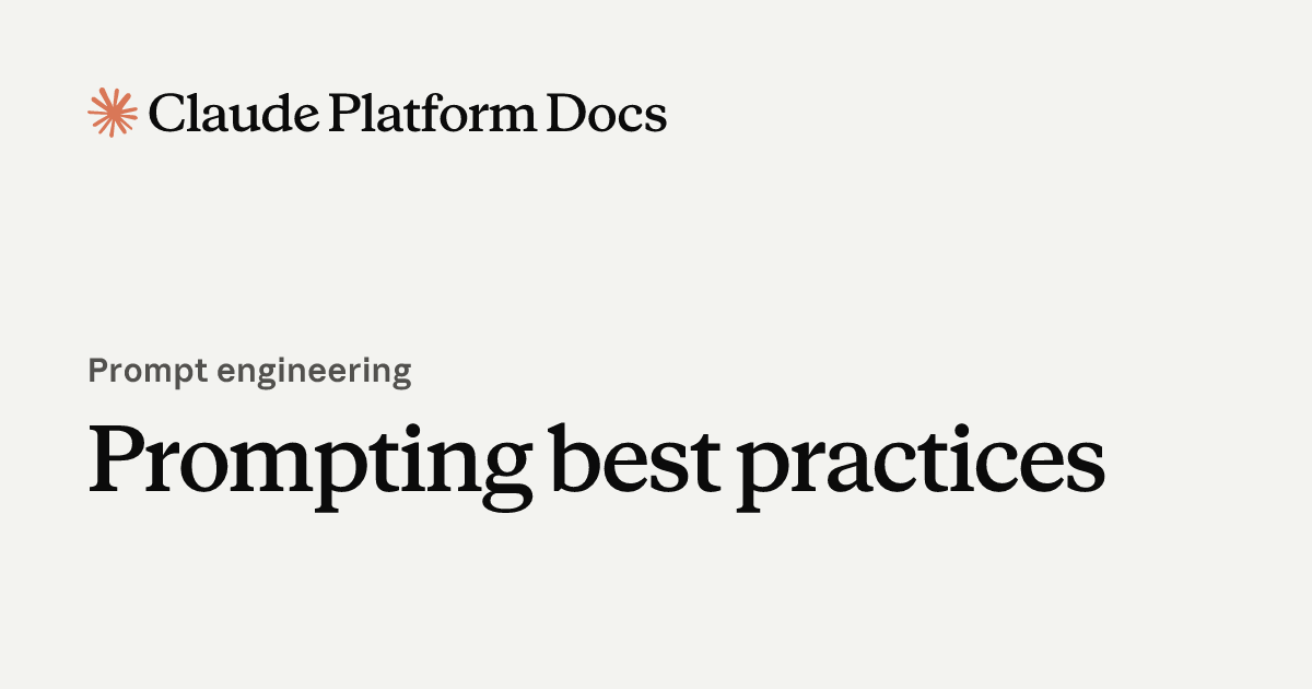 Prompting best practices