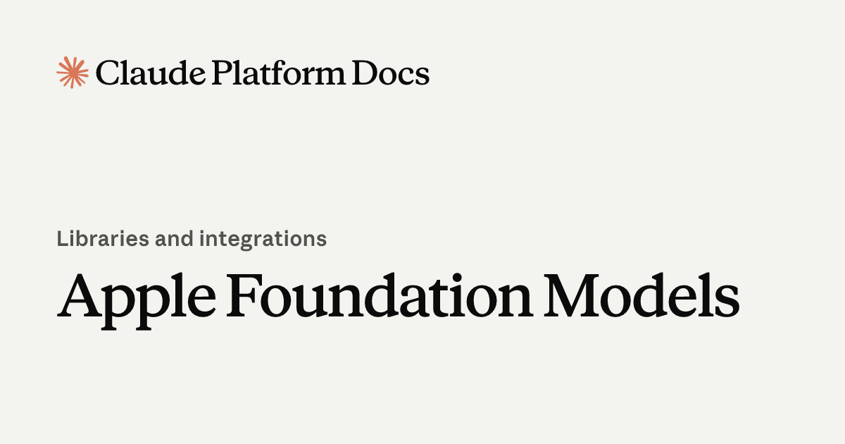 Apple Foundation Models