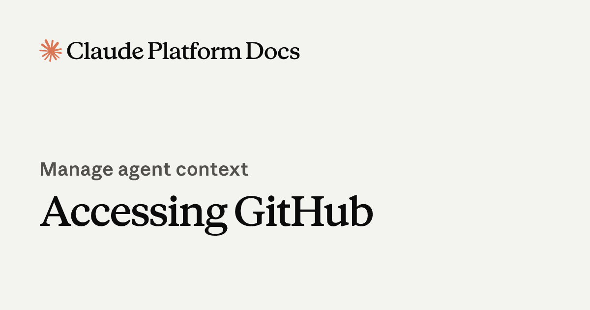 Accessing GitHub - Claude Platform Docs