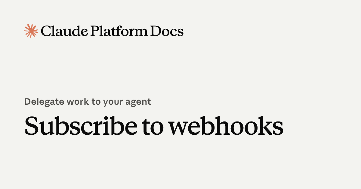 Subscribe to webhooks