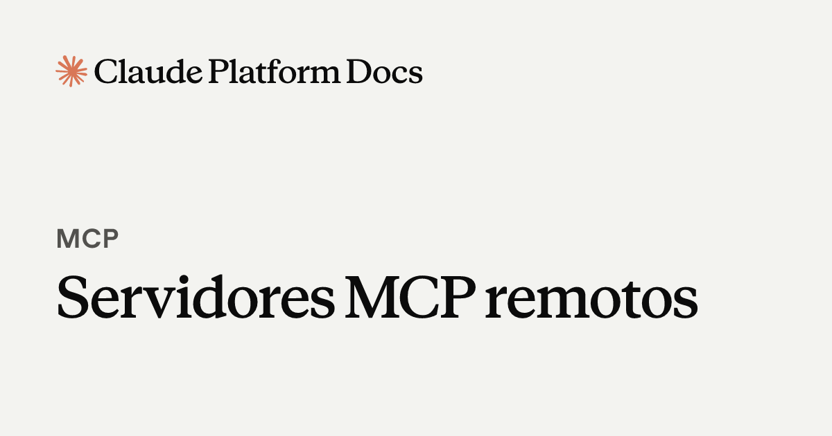 Servidores MCP remotos - Claude Platform Docs