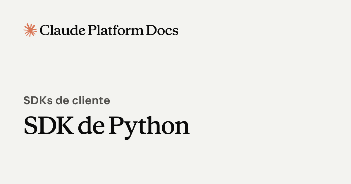 SDK de Python - Claude Platform Docs
