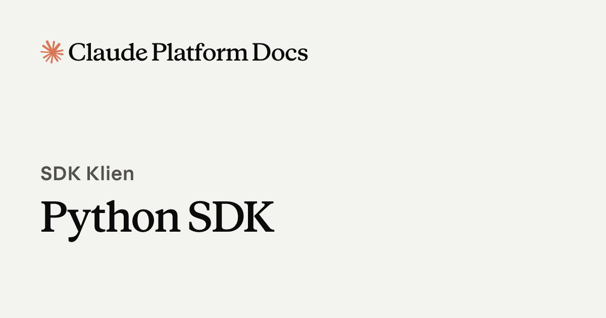 Python SDK - Claude Platform Docs