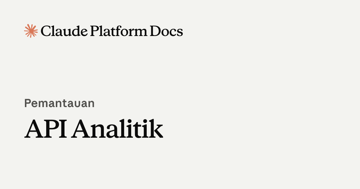API Analytics - Claude Platform Docs