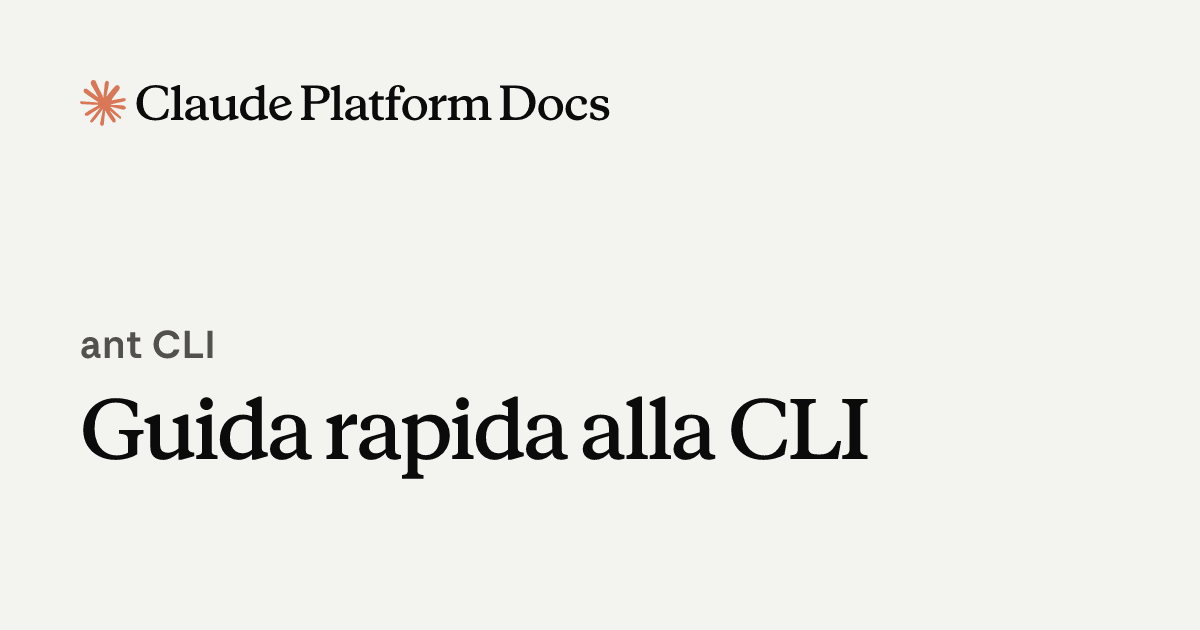 Guida rapida alla CLI - Claude Platform Docs