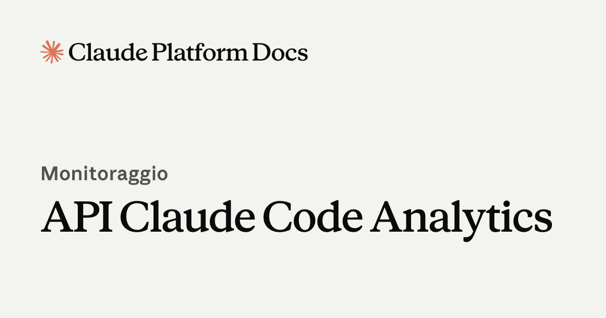 API di analisi di Claude Code - Claude Platform Docs
