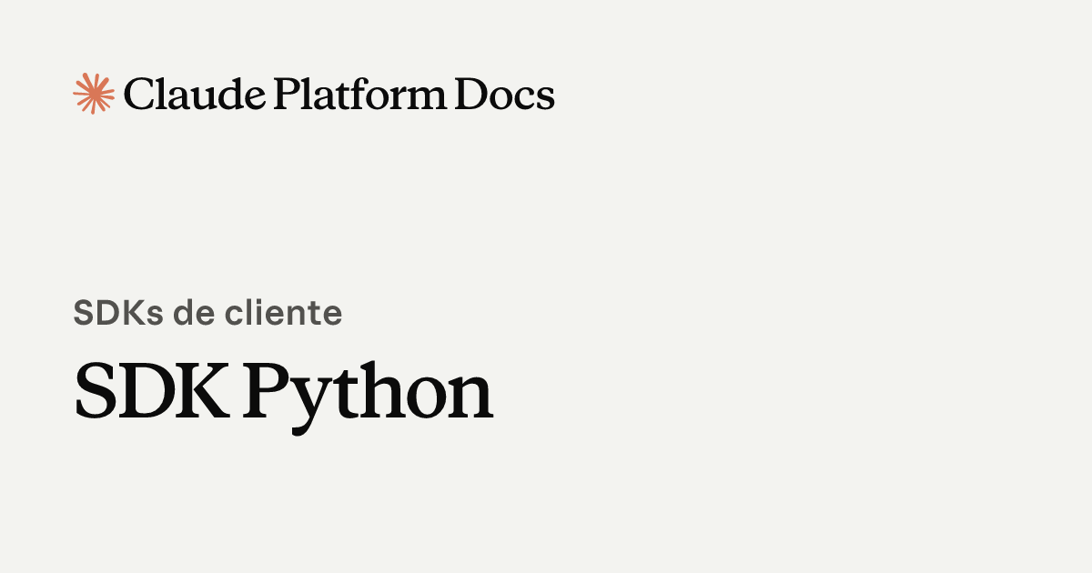 SDK Python - Claude Platform Docs