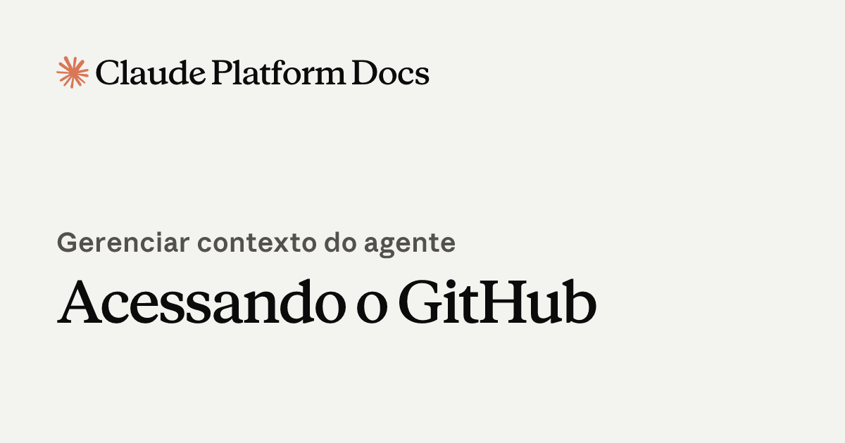 Acessando o GitHub - Claude Platform Docs