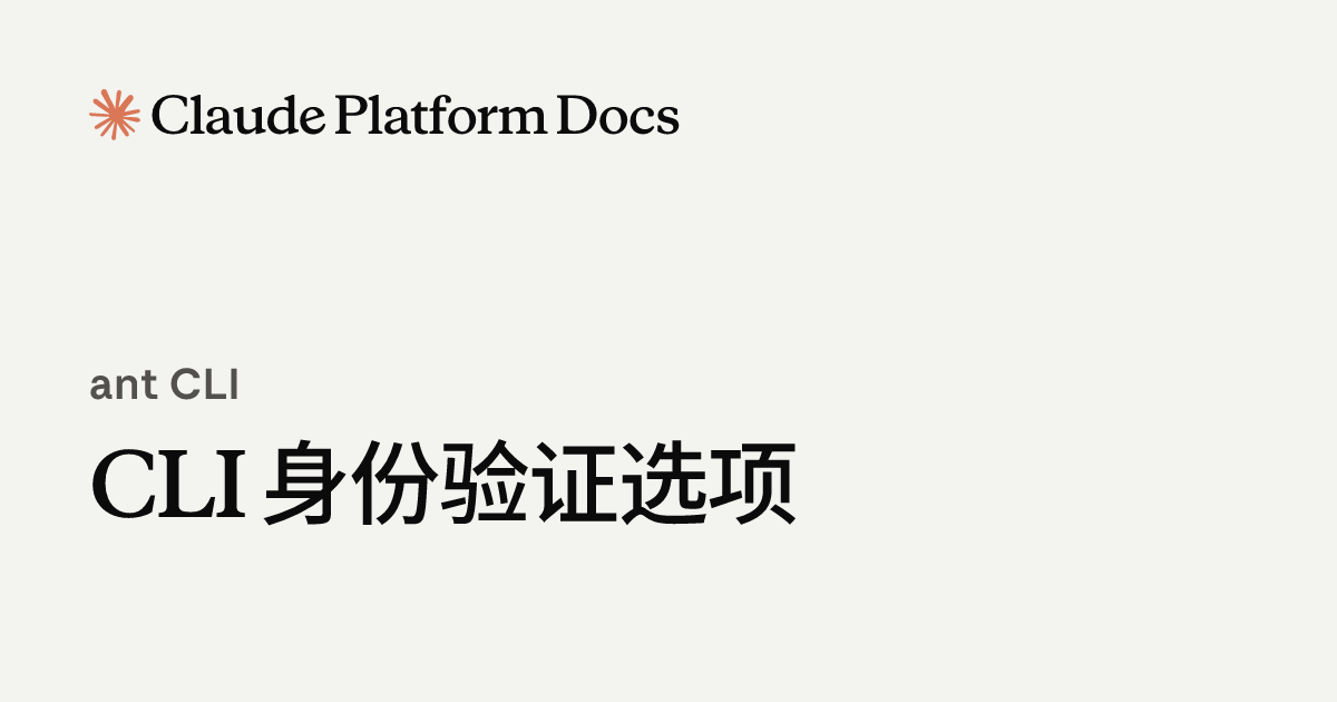 CLI 身份验证选项 - Claude Platform Docs