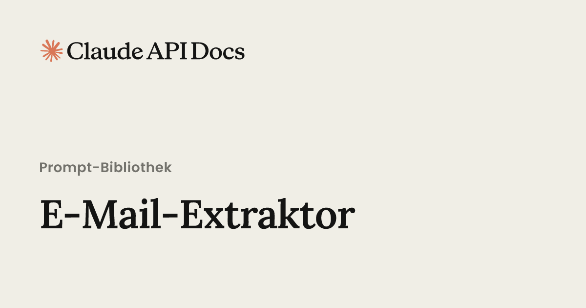 E-Mail-Extraktor - Claude Docs