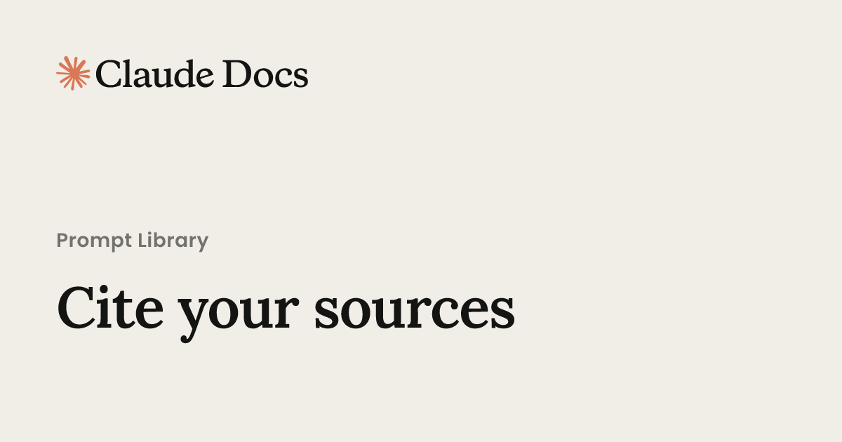 Cite your sources