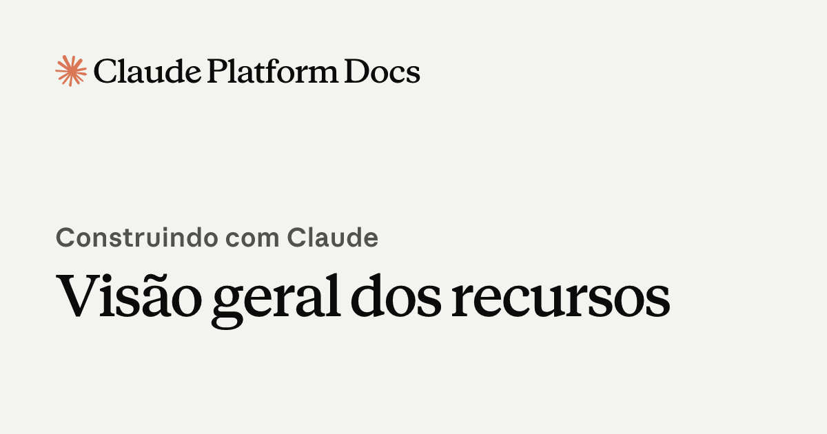 Visão geral dos recursos - Claude Platform Docs