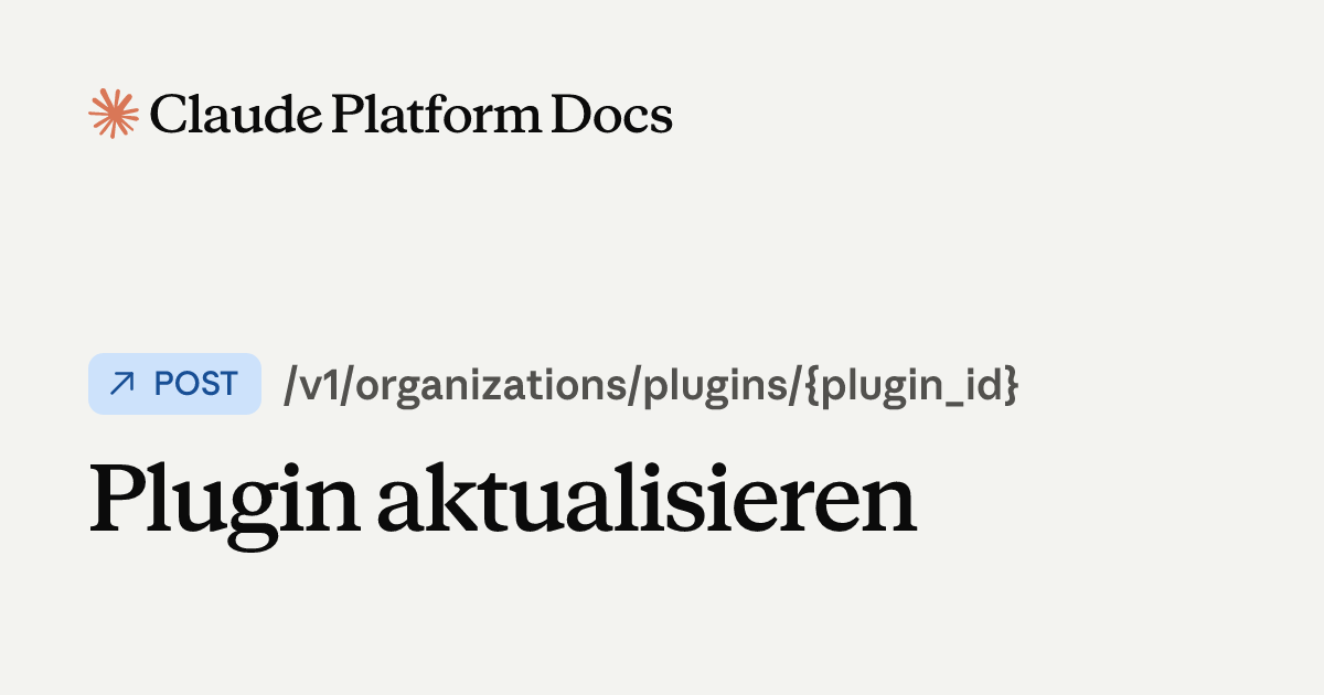 Plugin aktualisieren - Claude API Reference