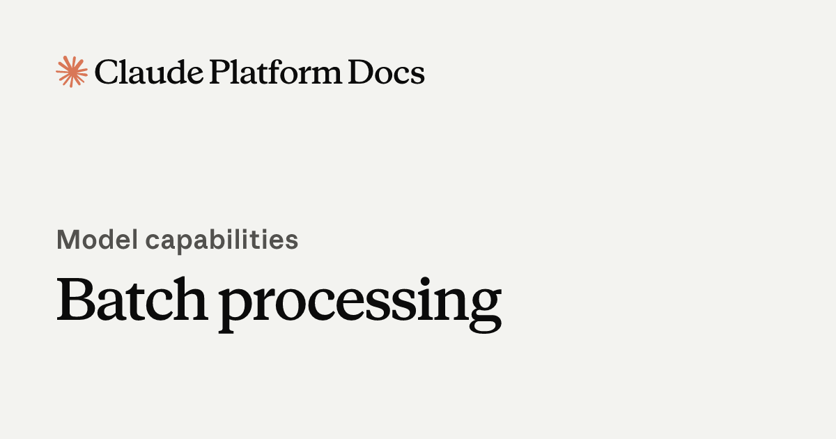 Batch processing